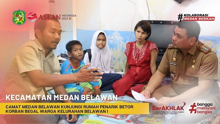 Camat medan belawan kunjungin rumah penarik betor korban begal warga kelurahan belawan 1